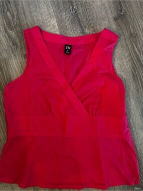 GAP Red Sleeveless Wrap Top